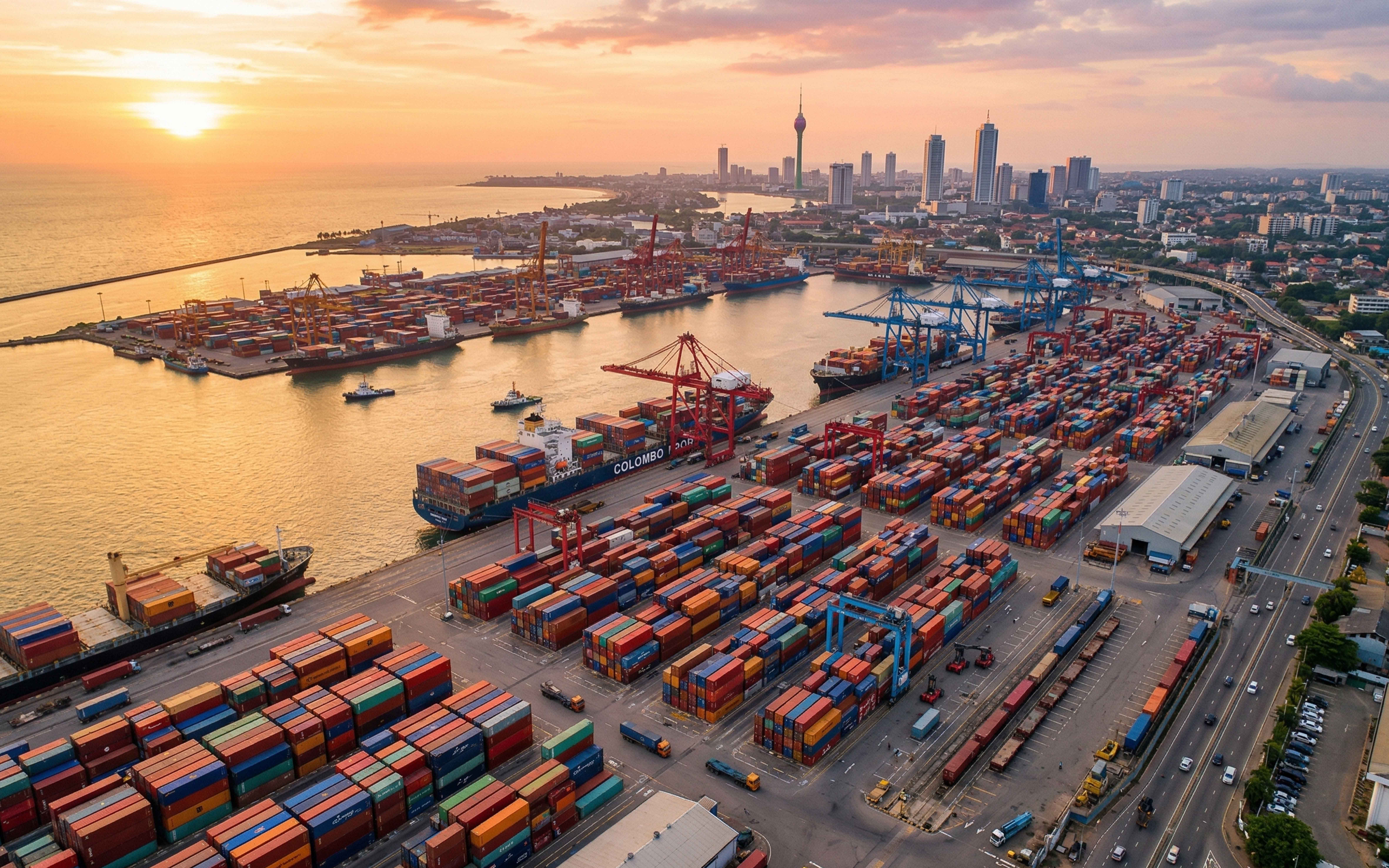 Export shipping containers at port